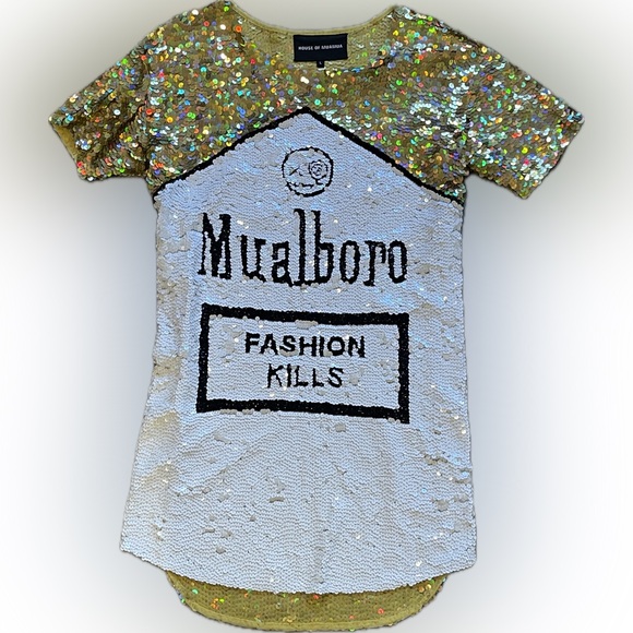 MUALBORO FASHION KILLS SEQUIN MAXI TEE DRESS - Picture 2 of 6